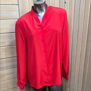 Pendleton Red Button Down Long Sleeve Blouse